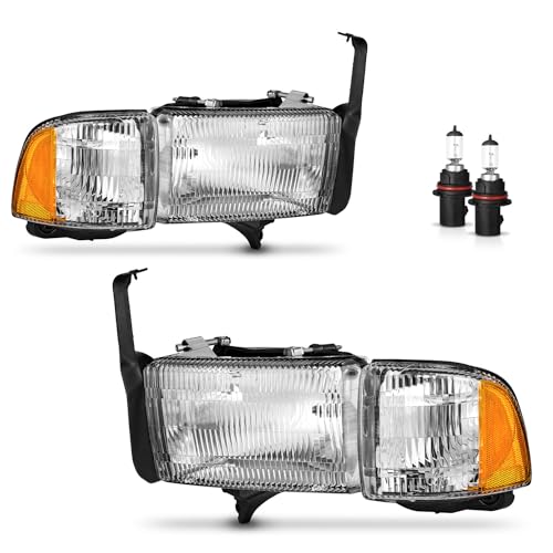 KarSpareHub Headlights Assembly For 1994-2001 Dodge Ram 1500 2500 3500