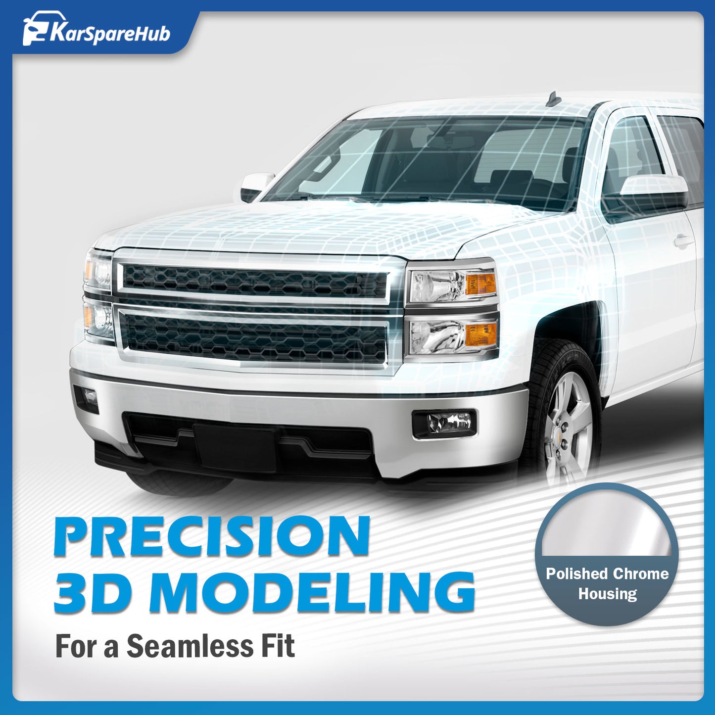For 2014 2015 Chevy Silverado 1500 Headlights(Chrome)
