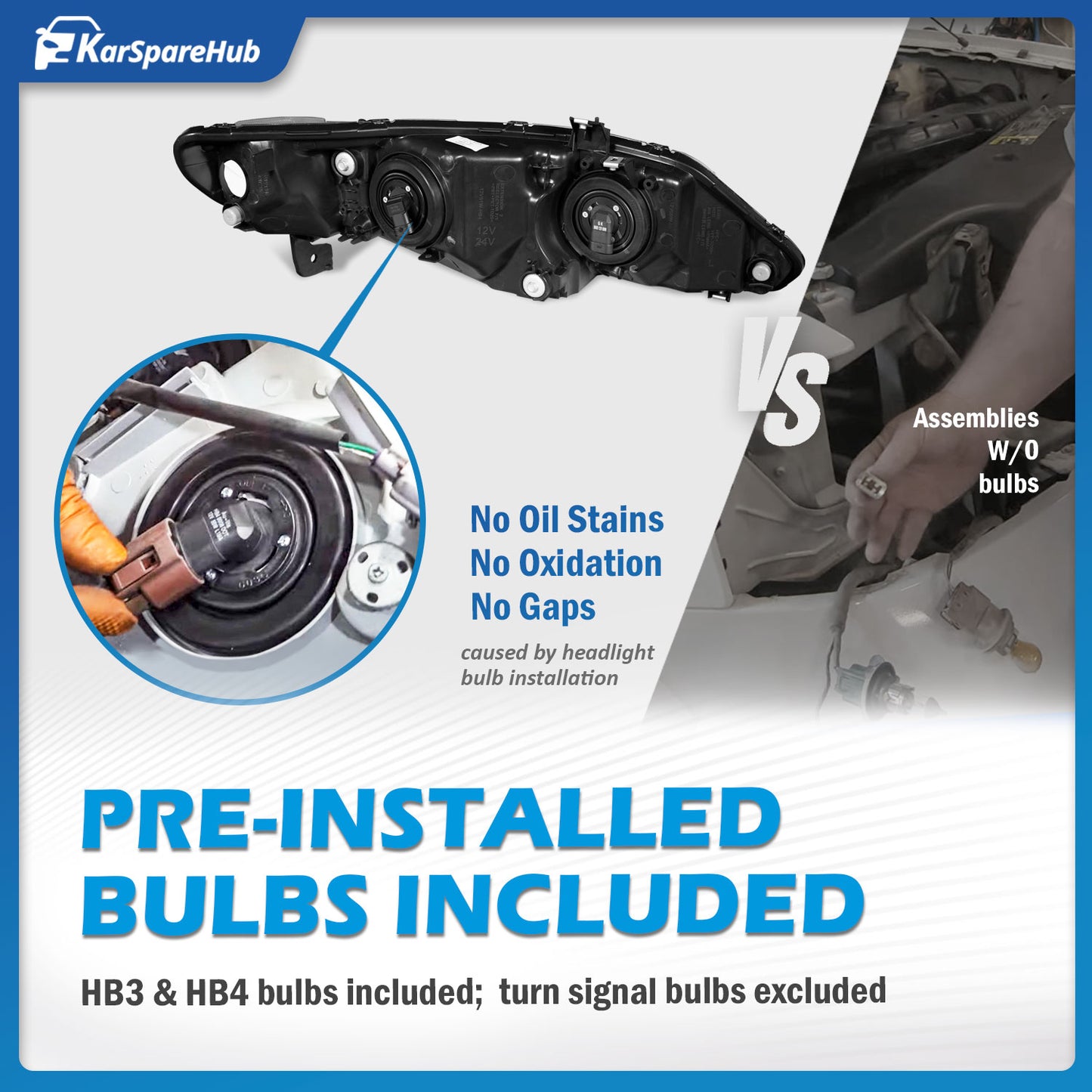 For 2006-2011 Honda Civic 4-Door Headlights(Black)