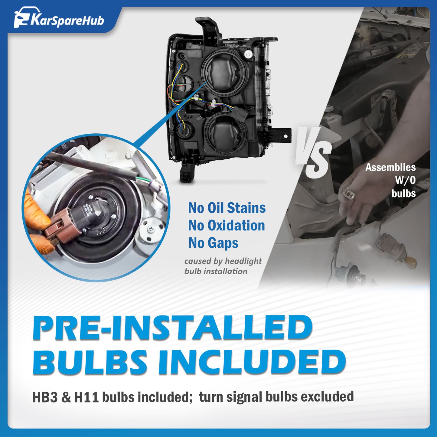 For 2014 2015 Chevy Silverado 1500 Headlights(Chrome)