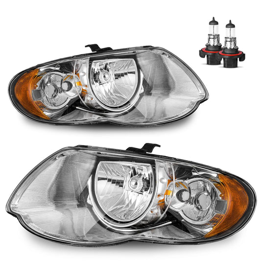 KarSpareHub For 2005-2007 Chrysler Town & Country Headlights Assembly Replacement Headlight Compatible with 05 06 07 Chrysler Town & Country with Bulbs