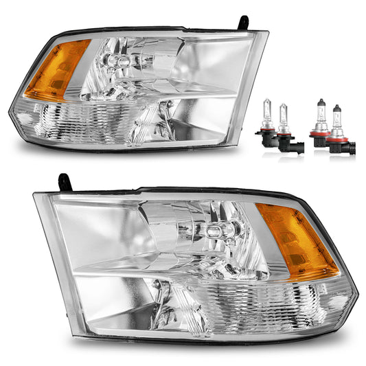 For 2009-2018 Dodge Ram 1500 (Not Fit Factory Projector Style) Headlights(Chrome)