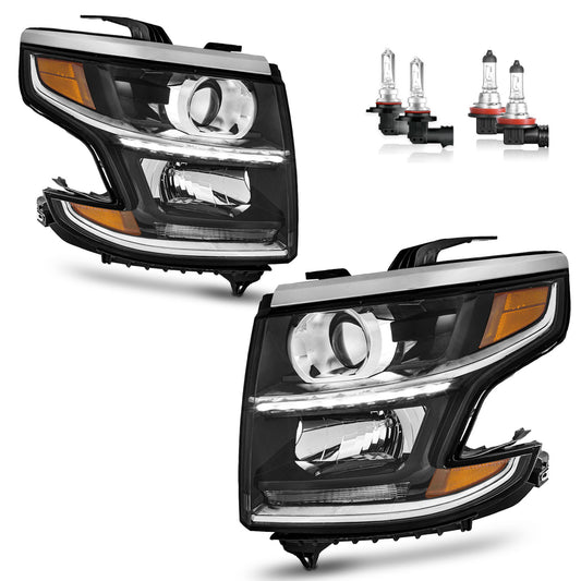 For 2015-2020 Chevy Tahoe/Suburban, 2016-2019 Chevy Suburban 3500HD Headlights(Black)