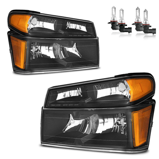 For 2004-2012 Chevy Colorado/GMC Canyon, for 2006-2008 Isuzu I-Series Headlights(Black)