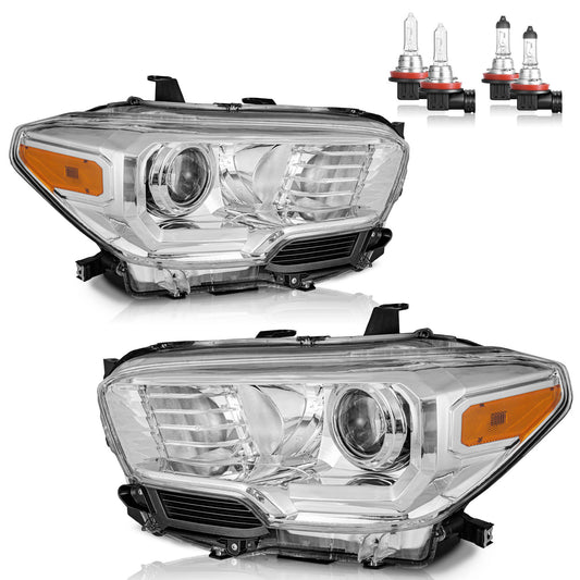 For 2016-2023 Toyota Tacoma (Fits Models w/o Factory LED DRL Only) Headlights(Chrome)