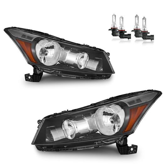 For 2008-2012 Honda Accord 4Dr Headlights(Black)