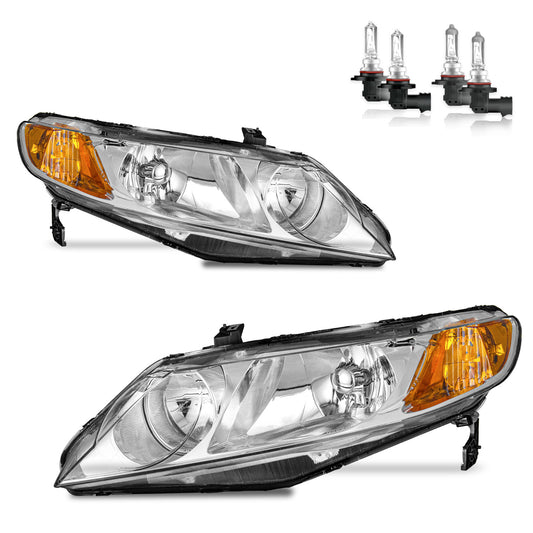 For 2006-2011 Honda Civic 4-Door Headlights(Chrome)