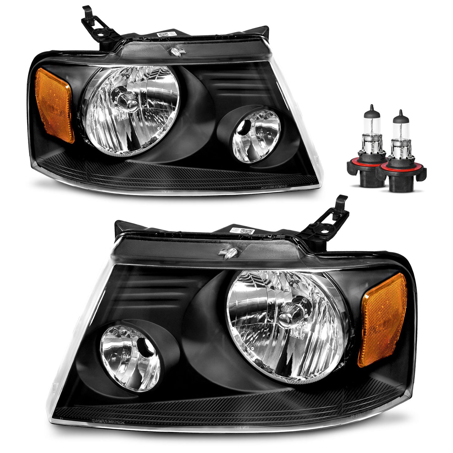 For 2004-2008 Ford F150 Pickup/2006-2008 Mark LT Headlights(Black)