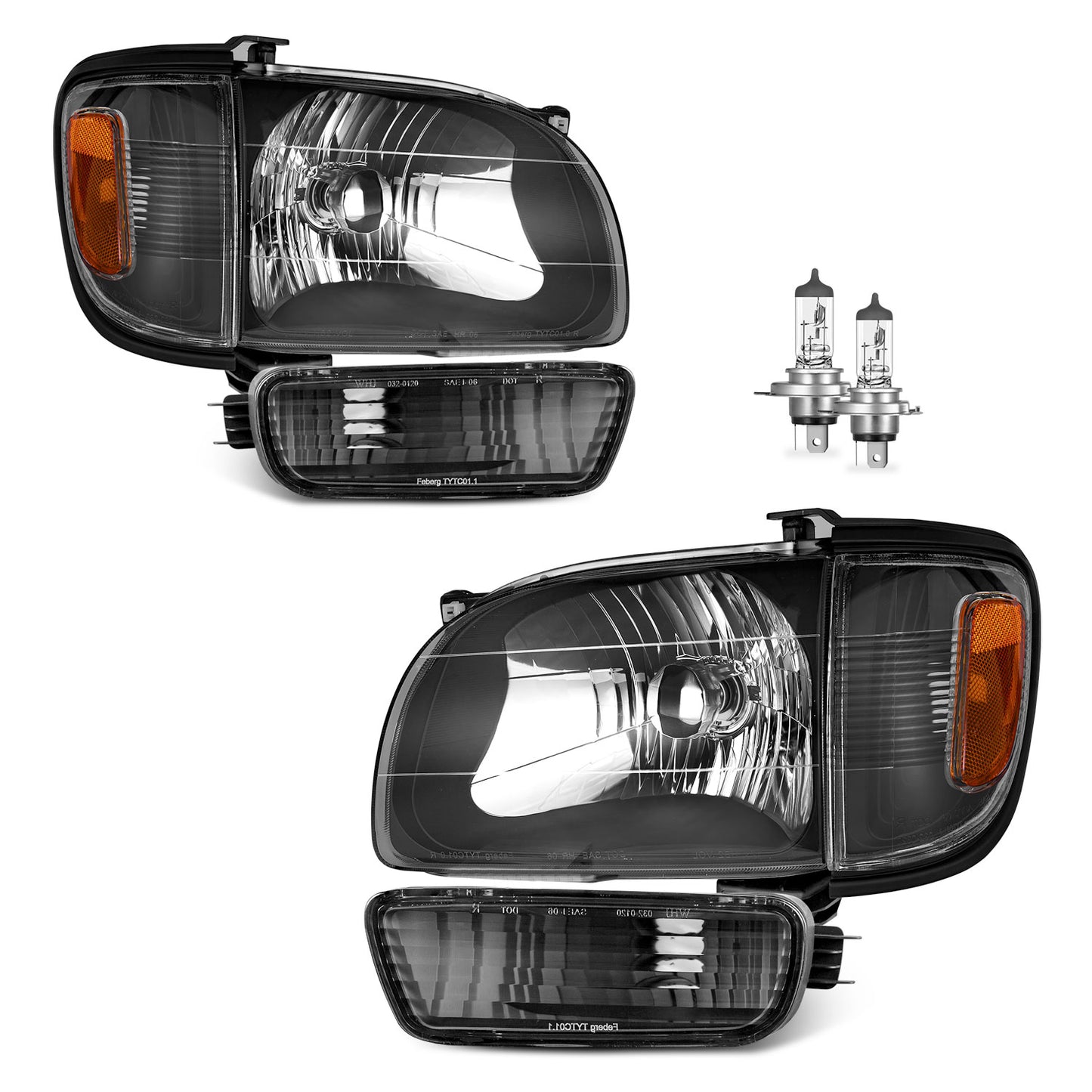 For 2001-2004 Toyota Tacoma Headlights(Black)